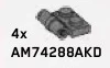 Plate Modified 1 x 2 with parallel axle pin in Gray, Light Camo (Metallic)