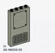 Wall 4 x 5 x 1 w/ Printed Panel & Vent in Gray, Stone