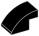 Slope Brick 2 x 2 x 3 with half-curved top in Black