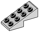 Slope 25 2 x 1.67 x 4 with studs on slope in Gray, Dull