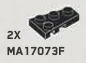 Wedge Plate 2 x 3 - Right in Black