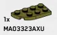 Plate Round 2 x 4 Left Corner in Green, Olive Drab (Infinite Green) (Metallic)
