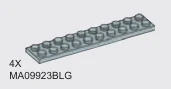 Plate 2 x 10 in Gray, Dull