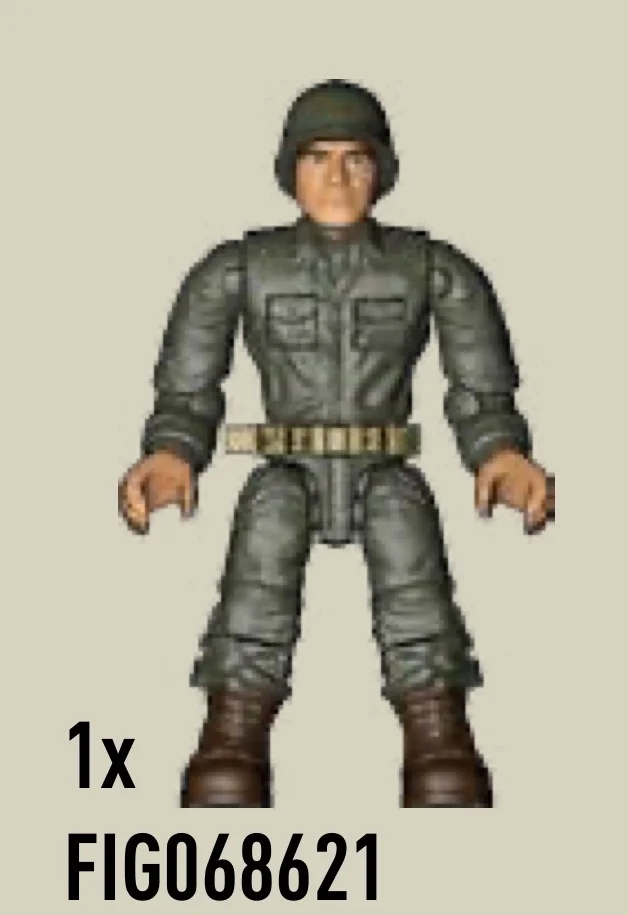 WWII US American Soldier - Green Uniform w/ Brown Boots & Helmet - Clean Shaven
