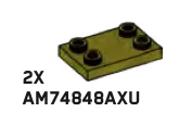 Plate 2 x 3 with four studs at corners in Green, Olive Drab (Infinite Green) (Metallic)