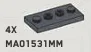 Plate, Modified 2 x 4 with 4 studs in Gray, Dark (Metallic)