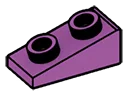 Slope Brick 25 1 x 2 with studs on slope in Magenta, Rich