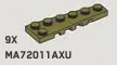 Wedge Plate 2 x 6 - Left in Green, Olive Drab (Infinite Green) (Metallic)