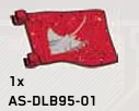 Flag: 1 x 4 x 6 - Speckled Red w/ Printed UNSC Fireteam Stingray in Multicolored