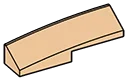 Brick 1 x 1 x 4 with curved top and lateral slope, left in Brown, Light Tan