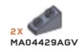 Slope brick 33 1 x 2 with studs on slope in Gray, Light (Metallic)