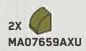 Slope 1 x 1 with half-curved top in Green, Olive Drab (Infinite Green) (Metallic)