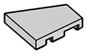 Tile 2 x 2 symmetrical wedge in Gray, Dull