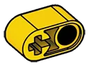 Connector: beam 1 x 2 with round hole and axle hole in Yellow, Lemon