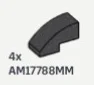 Slope 1 x 1 x 2 Curved in Gray, Dark (Metallic)