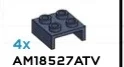 Brick Modified 2 x 2 two-thirds height with ventral handle in Blue, Smoke (Flake)