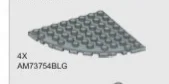 Plate Round 8 x 8 Corner in Gray, Dull