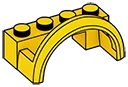 Brick 1 x 4 with offset wheel arch in Yellow, Lemon