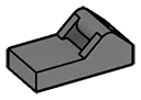 Tile Modified 1 x 2 w/ Raised Horizontal Clip in Gray, Dark (Flake)