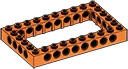 Connector: brick 6 x 10 with open center 4 x 8 in Orange, Bright