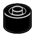 Brick 1 x 1, 2 plates tall with bar connector in Black
