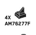 Tile 1 x 1 with tail in Black