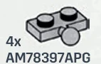 Plate 1 x 2 w/ Ball Joint in Gray, Steel