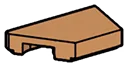 Tile 1 x 2 missing left corner in Brown, Light Nougat