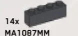 Brick 1 x 4 in Gray, Dark (Metallic)