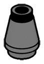 Cone 1 x 1 w/ Open Top, type 02 in Gray, Dark (Flake)