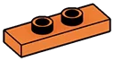 Plate Modified 1 x 3 with two studs in Orange, Bright
