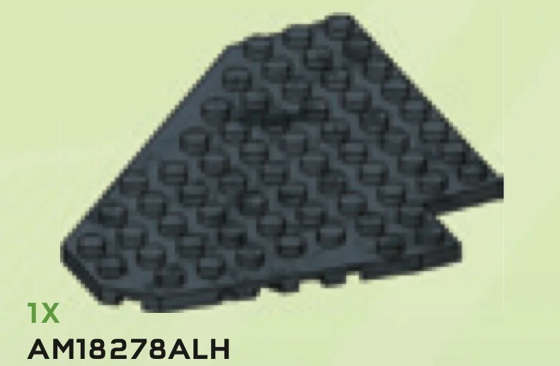Wing 10 x 10 without corners, left in Gray, Dark (Camo)