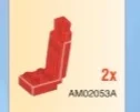 Fixture: chair 2 x 4 x 4, cushioned with head rest in Red