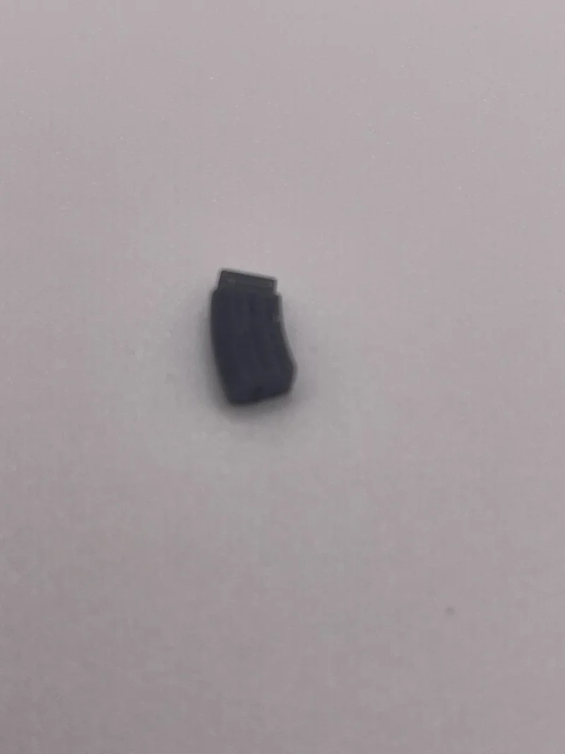 Weapon Part: Ammunition Magazine, Curved w/ Peg Hole in Gray, Dark (Metallic)