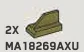 Tile Modified 1 x 2 with 1H Tail in Green, Olive Drab (Infinite Green) (Metallic)