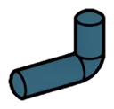 Connector: rod, small, elbow, asymmetrical