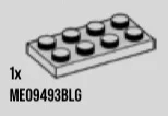 Plate 2 x 4 in Gray, Dull