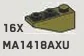 Slope Inverted Brick 33 1 x 3 inverse in Green, Olive Drab (Infinite Green) (Metallic)