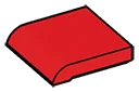 Tile Modified 2 x 2 with rounded lip in Red, Flame
