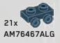 Bracket Plate 1 x 2 with side studs in Gray, Dark Smoke