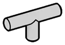 Bar 1 x 1 x 1 with Perpendicular Handles in Gray, Dull