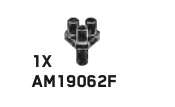 Connector: pin with 3 attachment points in Black