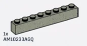 Brick 1 x 8 in Gray, Stone