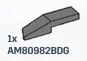 Wedge 1 x 4 with Tapered Edge Right in Gray, Dark (Flake)