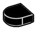 Tile Round 1 x 1 Half-Round in Black