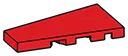 Wedge Tile 2 x 4 - Left in Red, Flame