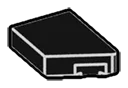 Wedge Tile 1 x 2 without corner, right in Grey, Charcoal