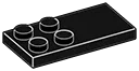 Plate Modified 2 x 4 with studs on half in Grey, Charcoal