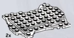 Baseplate 8 x 10 irregular, Two-Tiered in White (Camo)