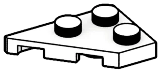 Wedge Plate 2 x 3 without corner, right in White